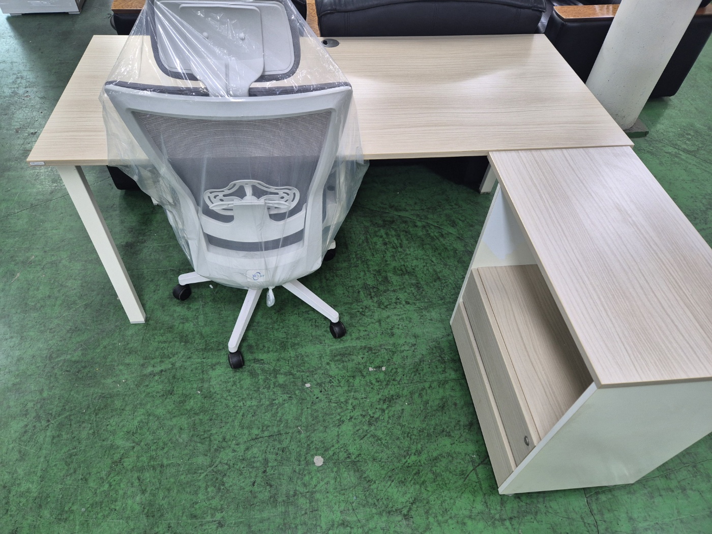 한샘 책상+보조서랍 set